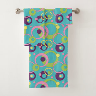 Funky Blue Circles Towel Set