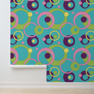 Funky Blue Circles Wallpaper