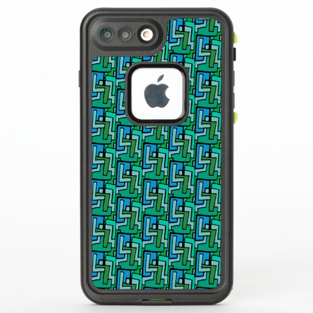 Funky Blue Green LifeProof iPhone Case (Back)