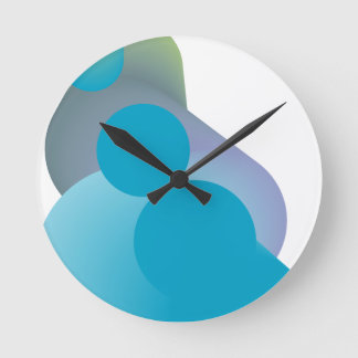 Funky blue modern design round clock