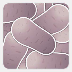 Funky blue potato square sticker
