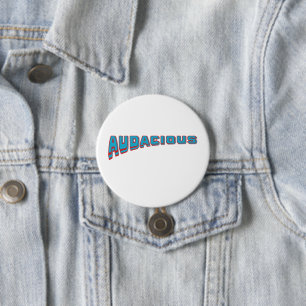 Funky Blue/Red Vocabulary-Audacious Retro Style 7.5 Cm Round Badge