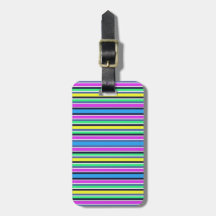 Funky Blue Yellow and Pink Striped Luggage Strap