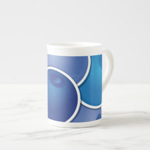 Funky blueberry bone china mug