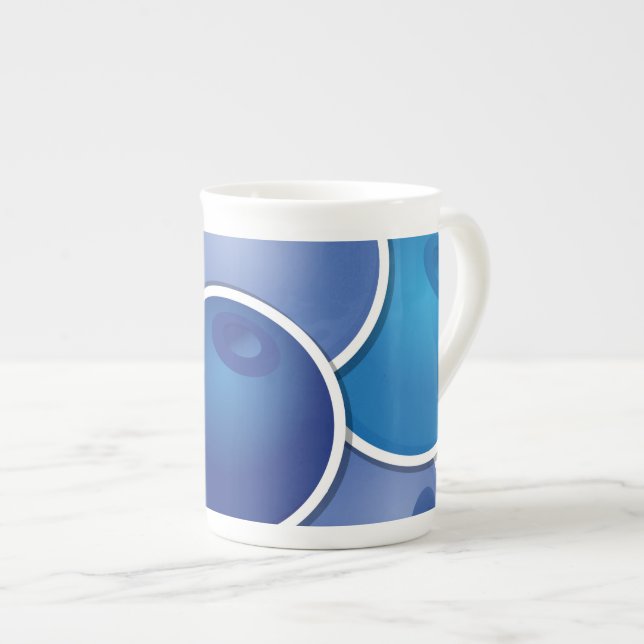 Funky blueberry bone china mug (Front Right)