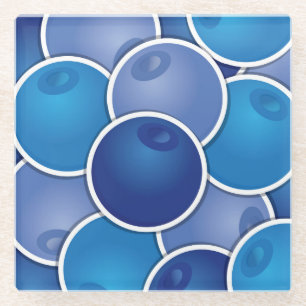 Funky blueberry glass coaster