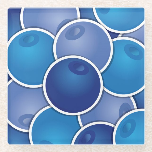 Funky blueberry glass coaster (Front)
