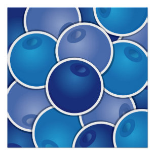 Funky blueberry poster