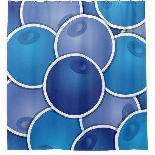 Funky blueberry shower curtain