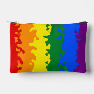 Funky Boho Abstract Gay Rainbow Mosaic Pride Flag Accessory Pouch