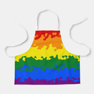 Funky Boho Abstract Gay Rainbow Mosaic Pride Flag Apron