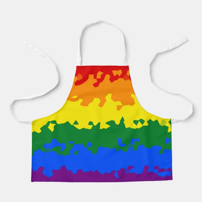 Funky Boho Abstract Gay Rainbow Mosaic Pride Flag Apron (Front)