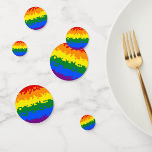 Funky Boho Abstract Gay Rainbow Mosaic Pride Flag Confetti