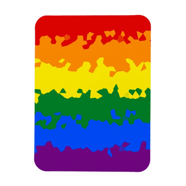 Funky Boho Abstract Gay Rainbow Mosaic Pride Flag Magnet (Vertical)