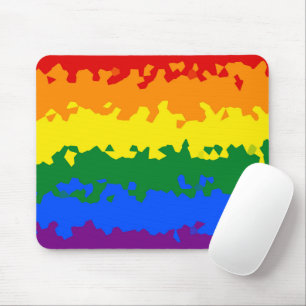 Funky Boho Abstract Gay Rainbow Mosaic Pride Flag Mouse Mat