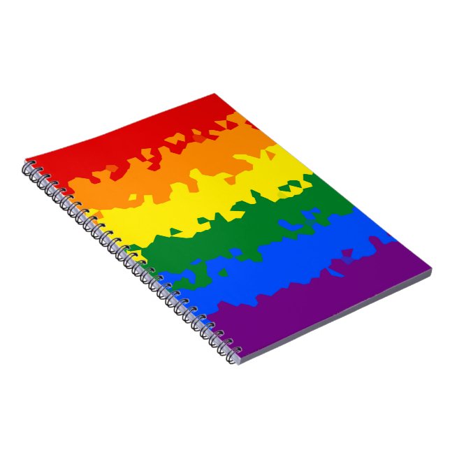 Funky Boho Abstract Gay Rainbow Mosaic Pride Flag Notebook (Right Side)