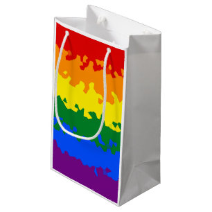 Funky Boho Abstract Gay Rainbow Mosaic Pride Flag Small Gift Bag