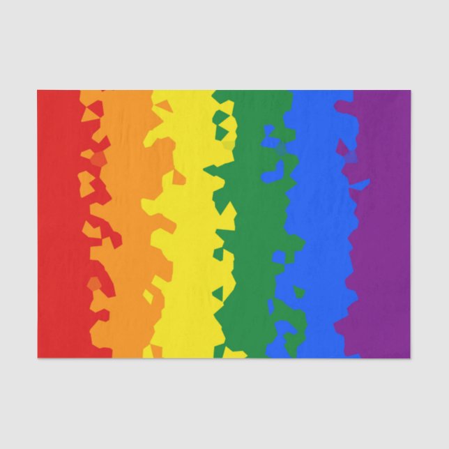 Funky Boho Abstract Gay Rainbow Mosaic Pride Flag Tissue Paper (Front)