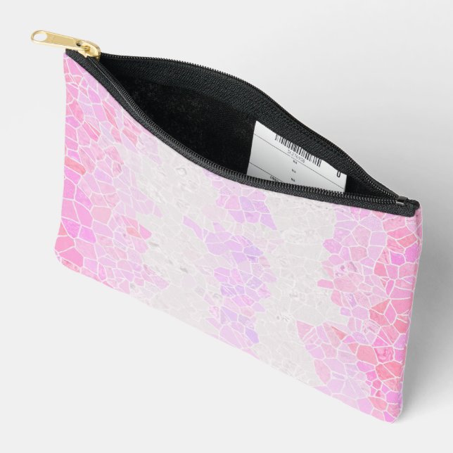 Funky Boho Abstract Mosaic Pomosexual Pride Flag Accessory Pouch (Open)