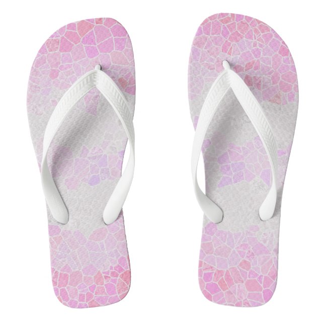 Funky Boho Abstract Mosaic Pomosexual Pride Flag Flip Flops (Footbed)