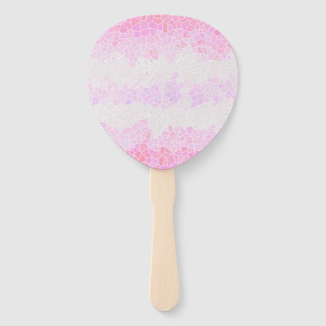 Funky Boho Abstract Mosaic Pomosexual Pride Flag Hand Fan (Front)