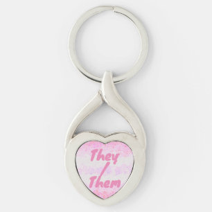 Funky Boho Abstract Mosaic Pomosexual Pride Flag Key Ring