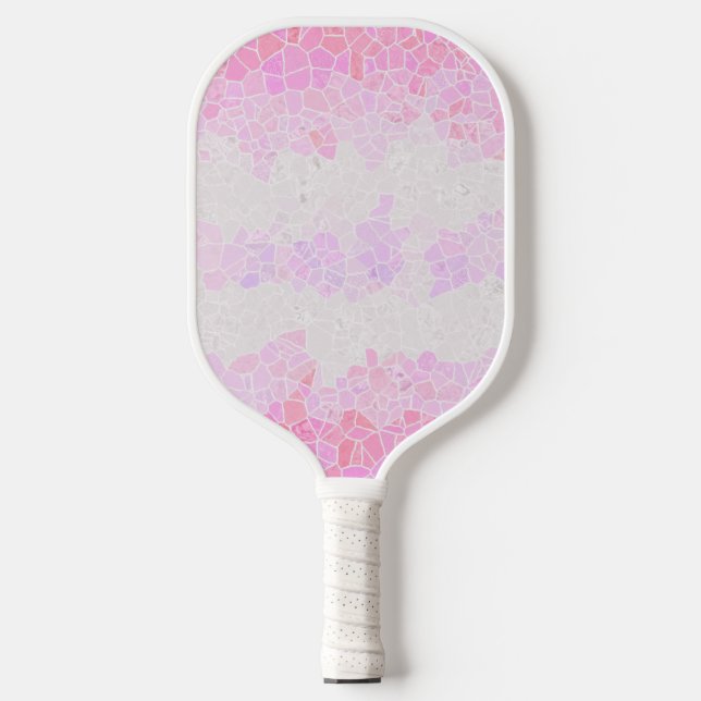 Funky Boho Abstract Mosaic Pomosexual Pride Flag Pickleball Paddle (Front)