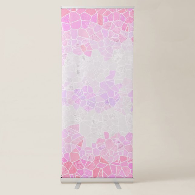 Funky Boho Abstract Mosaic Pomosexual Pride Flag Retractable Banner (Front)
