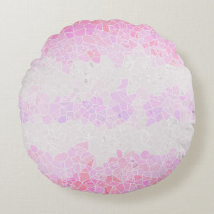 Funky Boho Abstract Mosaic Pomosexual Pride Flag Round Cushion