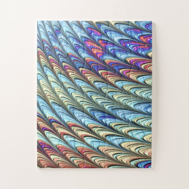 Funky Boho Colourful Psychedelic Waves Abstract Ar Jigsaw Puzzle (Vertical)