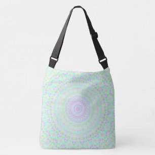 Funky Boho Muted Pastel Trippy Hippie Mandala Crossbody Bag