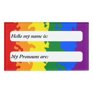 Funky Boho Rainbow Customisable Gay Pride Flag Name Tag