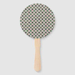 Funky Boho Retro Cute Abstract Christmas Pattern Hand Fan