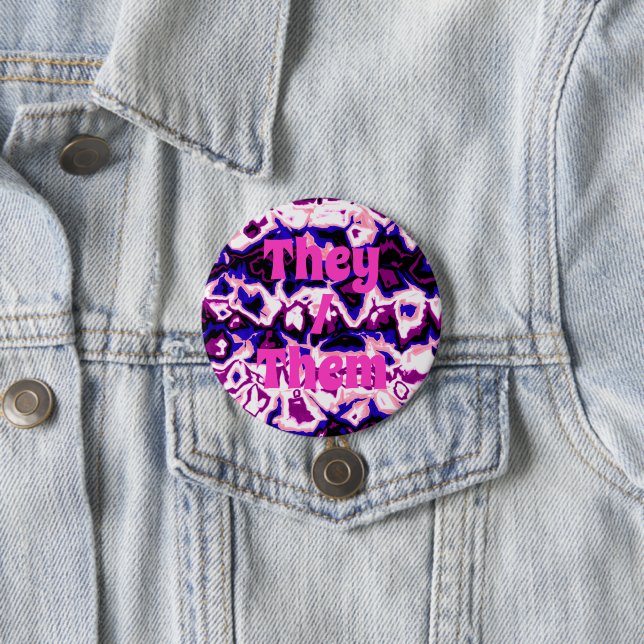 Funky Boho Retro Marbled Stripes Genderfluid Pride 7.5 Cm Round Badge (In Situ)