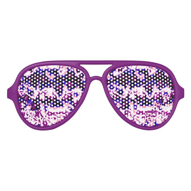 Funky Boho Retro Marbled Stripes Genderfluid Pride Aviator Sunglasses (Front)