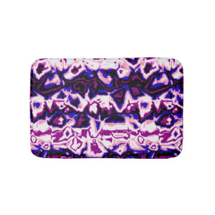 Funky Boho Retro Marbled Stripes Genderfluid Pride Bath Mat