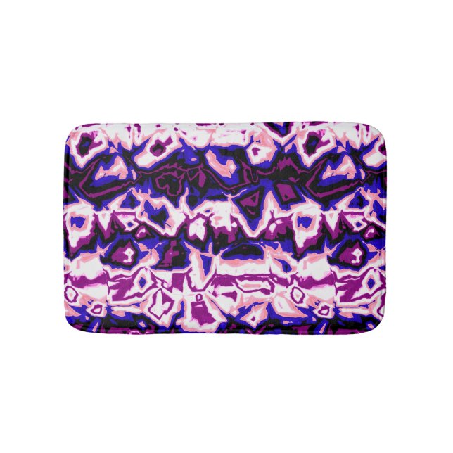 Funky Boho Retro Marbled Stripes Genderfluid Pride Bath Mat (Front)