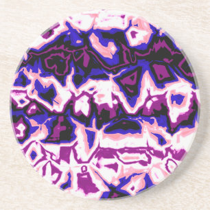 Funky Boho Retro Marbled Stripes Genderfluid Pride Coaster