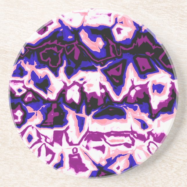 Funky Boho Retro Marbled Stripes Genderfluid Pride Coaster (Front)