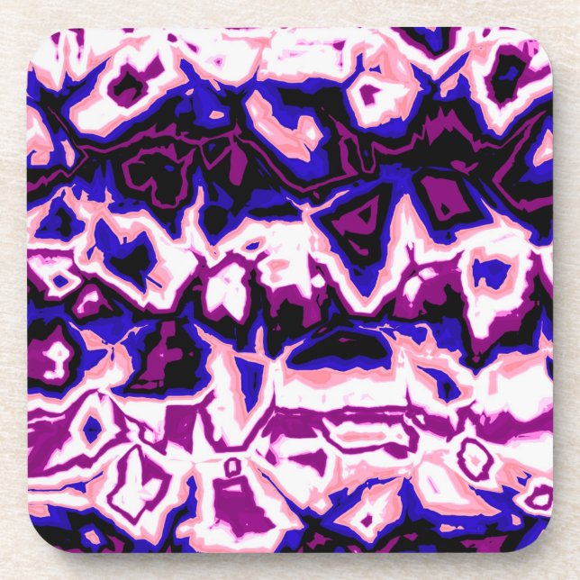 Funky Boho Retro Marbled Stripes Genderfluid Pride Coaster (Front)