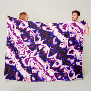 Funky Boho Retro Marbled Stripes Genderfluid Pride Fleece Blanket