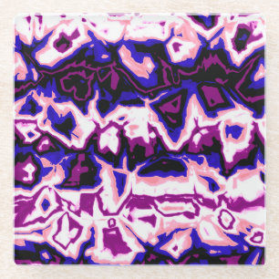 Funky Boho Retro Marbled Stripes Genderfluid Pride Glass Coaster