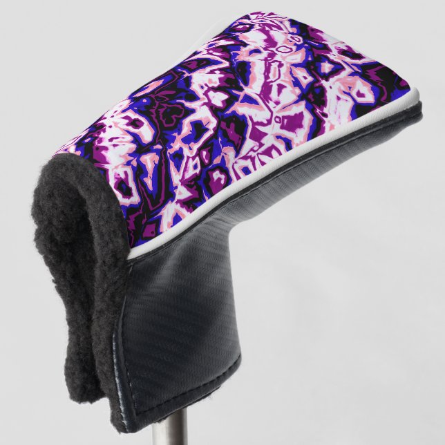 Funky Boho Retro Marbled Stripes Genderfluid Pride Golf Head Cover (3/4 Front)