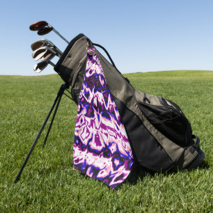 Funky Boho Retro Marbled Stripes Genderfluid Pride Golf Towel