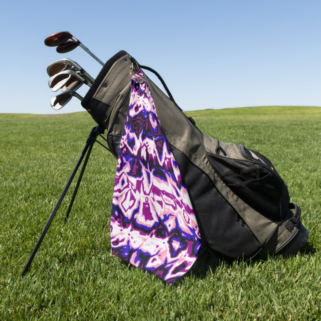 Funky Boho Retro Marbled Stripes Genderfluid Pride Golf Towel (Green)