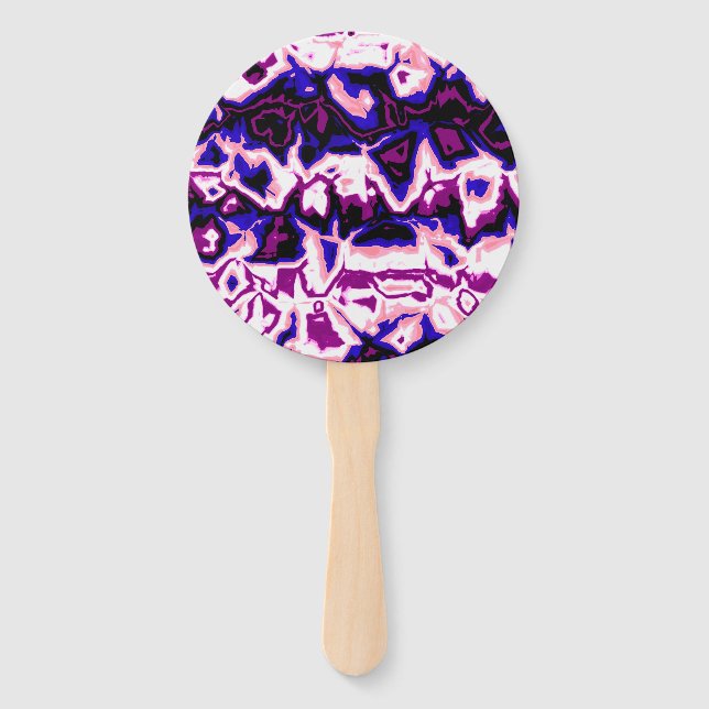 Funky Boho Retro Marbled Stripes Genderfluid Pride Hand Fan (Front)