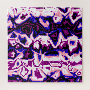 Funky Boho Retro Marbled Stripes Genderfluid Pride Jigsaw Puzzle