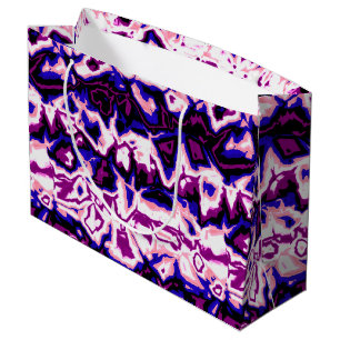 Funky Boho Retro Marbled Stripes Genderfluid Pride Large Gift Bag