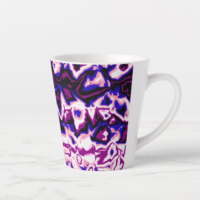 Funky Boho Retro Marbled Stripes Genderfluid Pride Latte Mug (Right)