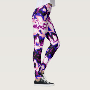 Funky Boho Retro Marbled Stripes Genderfluid Pride Leggings